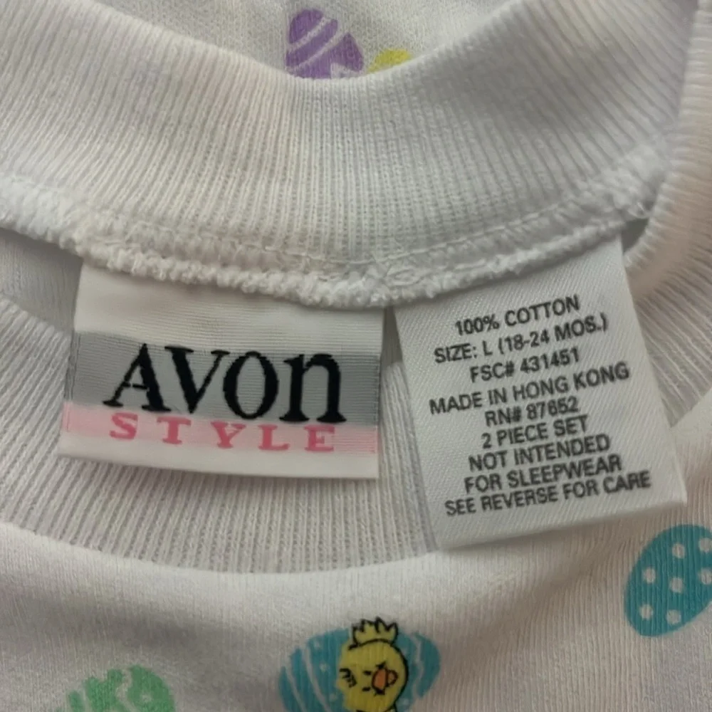 Avon White Bodysuit Romper with Easter Eggs‎ 18-24M